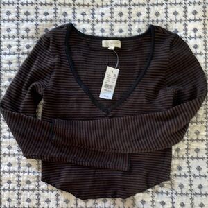 LA Hearts PacSun Women's Striped V-Neck Top